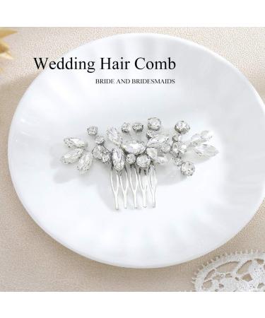 Edary Crystal Bride Wedding Hair Comb with Rhinestone Side Combs - Bridal Hair Accessories for Women and Girls - Buy Online on GoSupps.com