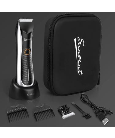 Men's Electric Body Hair Trimmer with LED Light - SkinSafe Guard, Rechargeable, Waterproof - Ideal for Male Groin Hair Grooming - Buy Online on GoSupps.com