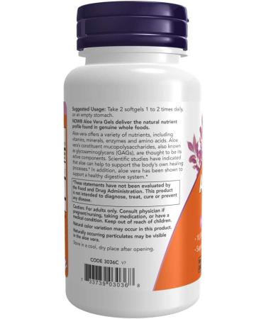 Now Foods Aloe Vera Softgels - 100 Capsules (2 Pack) - Buy Online on GoSupps.com