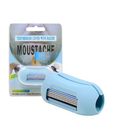 Sussex Labels 2 in 1 Travel Men's Razor with Silicone Toothbrush Cover - Blue | Shop Internationally - Buy Online on GoSupps.com