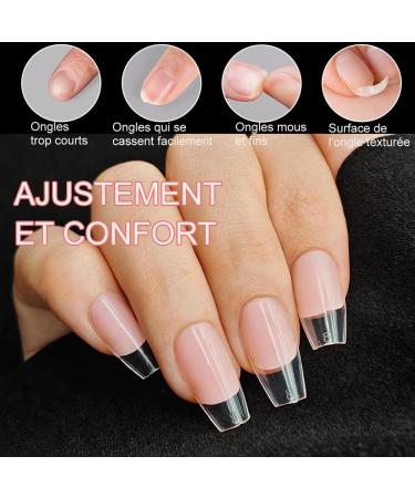  XIAOHEBAN XIAOHEBAN 600 Pcs American Style Short Ballerina Nail Tips - 12 Sizes False Nails Gel Nail Tips x American Style Coffin Application - Buy Online on GoSupps.com