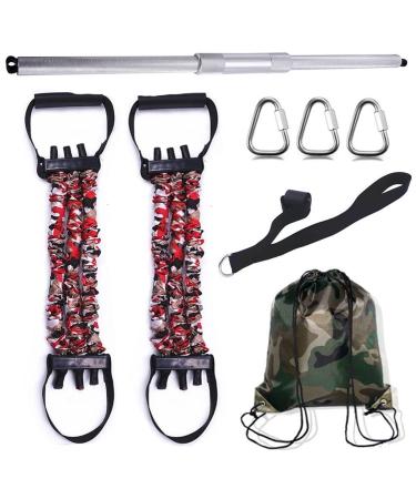 31 Aluminum Alloy Pilates Bar with Rubber Resistance Bands Door Anchor Deadlift Squats Full Body Workout Gym Equipment 1set white-Dinosaur Doodle4