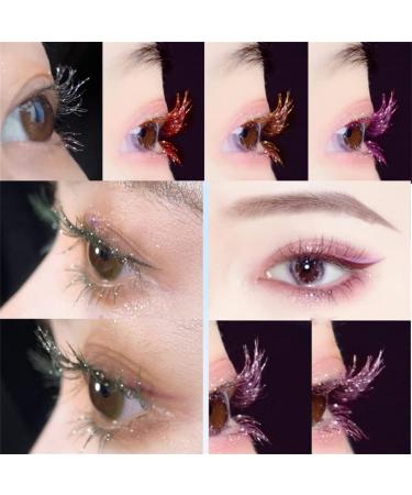 Topper de mascara paillettes de diamant mascara cils scintillants 4D scintillants mascara cils brillants en diamant tincelant pour les f tes et les femmes filles (Argent) - Buy Online on GoSupps.com