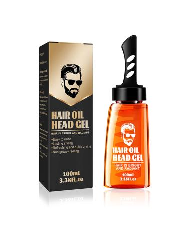 Hair Setting Gel with Dip Comb Gummy Hair Gel Mens 2-in-1 Men Hair Wax Gel with Comb Men s Hair Styling Natural Shine Strong Hold Gel Wax with Strong Firm Hold for Side Part 100ML