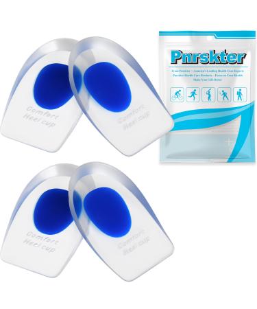 Heeren cushion 2 pairs of gel heel protection silicone pads heel socks heel gel for heel spur Plantar fasciitis very suitable for heel pain dry cracked heel blue 4 pieces