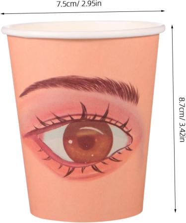  FOMIYES FOMIYES 50 Pieces Eyelash Extension Practice Paper Cups with Realistic Eye Contour for Beginners Lash Training Skill Improvement Reusable Eyelash Glue Holder Cups for - Buy Online on GoSupps.com