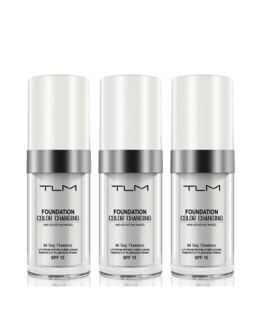 3PCS TLM Concealer Cover Cream  Flawless Colour Changing Warm Skin Tone Foundation Makeup  Base Nude Face Liquid Cover Concealer