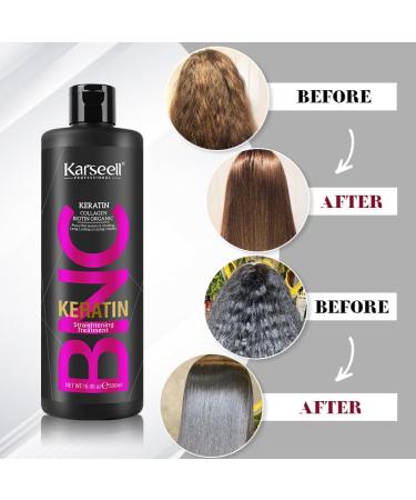 Karseell Brazilian Keratin Treatment Complex - Organic Hair Straightening Conditioner with Collagen & Biotin - 16.9 fl oz (500ml) - International Shipping Available - Buy Online on GoSupps.com