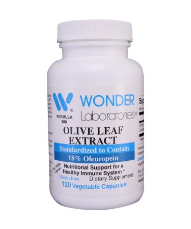 Wonder Labs Olive Leaf Extract Standardized to Contain 18% Oleuropein Immune Health Support 120 Capsules