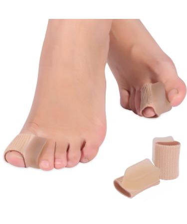 Toe Separator 2Pairs Toe Bunion Straightener Corrector Pads Soft Pain Relief Toe Stretchers Support Toe Straightener Protector Sleeve Tube with Big Toe Gel Spacers for Overlapping Toes Men and Women
