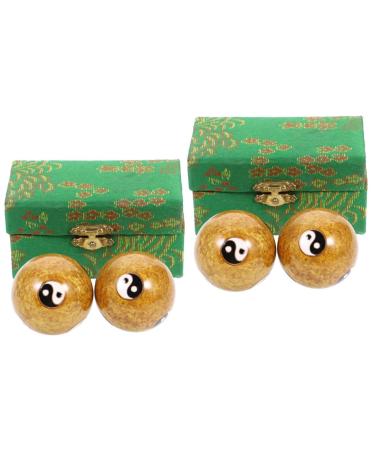 Gleavi 4 pieces massage globe meditation massage handball massage balls for hand exercises hand massage ball rolling handball massage devices baoding balls foot fitness cloisonn -made scrollrad