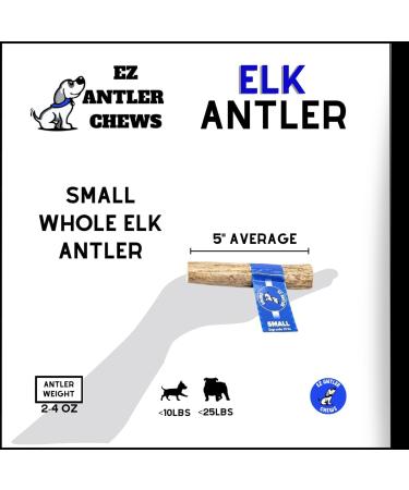 EZ Antler Chews - Elk Antlers for Dogs - Small Whole (2 Pack) - Dogs Under 15lbs - Premium Dog Antler Dog Chew Dog Bones - Preservative Free Cruelty Free - Dog Antlers Naturally Shed in Canada - Buy Online on GoSupps.com
