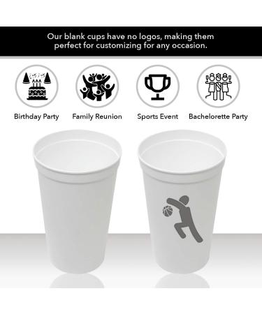 Rolling Sands 22oz White Stadium Cups - 8 Pack, BPA-Free & Made in USA - Buy Online on GoSupps.com