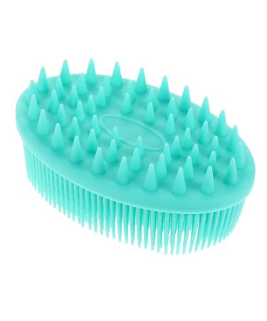 HEALLILY Baby Silicone Body Bath Brush Cradle Cap Brush Soft Hair Massage Brush Hair Scalp Massager for Newborns Toddlers Kids Shower Green