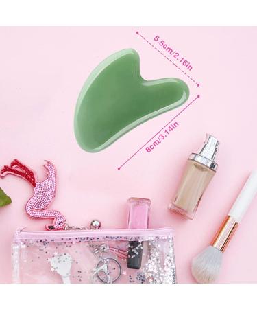 Natural Heart-Shaped Gua Sha Stone - 100% Jade Massage Tool for Face Neck & Skin Care | Relaxing Beauty Essential (Green) - Buy Online on GoSupps.com