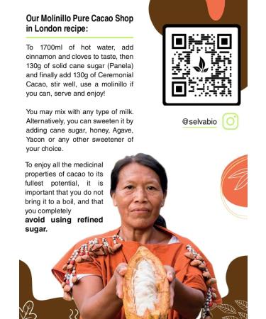 Organic Ceremonial Grade Cacao 100% Raw and Pure Cocoa Criollo Variety From The Ashaninka Nomatsigenga Tribes and Farmers located in Satipo in the central rainforest of Peru. 1000g (1Kg) 1.00 kg (Pack of 1) - Buy Online on GoSupps.com