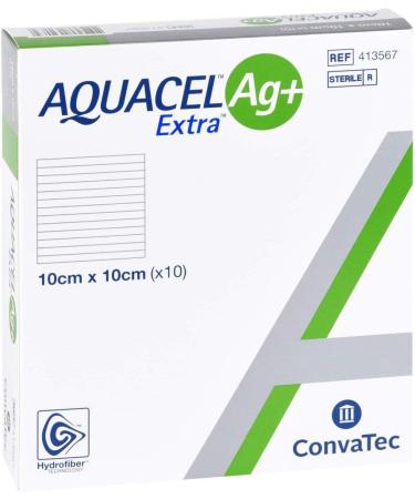 AQUACEL Ag+ Extra Compresses 10x10 cm - 10 pcs | Advance Wound Care for Faster Healing - International Shipping Available - Buy Online on GoSupps.com
