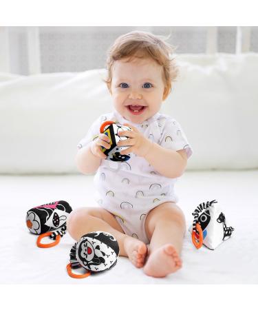 Shop Aolso Stroller Toys - 4PC Black and White Baby Hanging Toys for Newborns | Sensory Educational Car Seat Toys - Buy Online on GoSupps.com