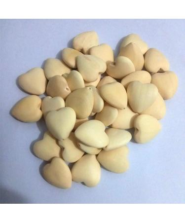 50pcs Natural 20mm Unfinished Wood Hearts Beads - Eco-Friendly DIY Craft Accessories - Buy Online on GoSupps.com
