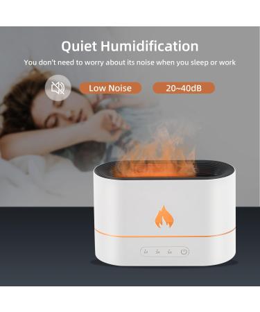 McBazel 200ml Aroma Diffuser with Flames Effect | 3-in-1 Humidifier & Essential Oil Diffuser | Waterless Auto Shut-Off - White - Buy Online on GoSupps.com