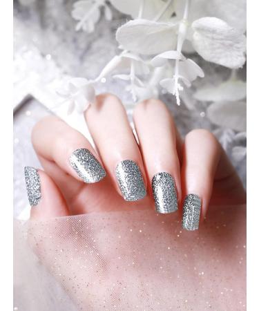 Kalolary Gel Nail Polish Strips Nail Gel Art Sticker Waterproof Full Nail Wraps Decal Sets with Nail File and Stick for Women Girls Nail Art Decor (UV/LED Lamp Required) (Shiny Grey) - Buy Online on GoSupps.com