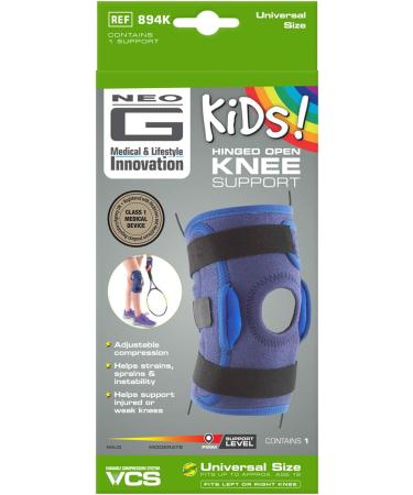 Neo-G Knee Brace for Kids - Hinged Open Patella Support for ACL Arthritis and Joint Pain Relief - Adjustable Compression - Class 1 Medical Device - Blue - Buy Online on GoSupps.com