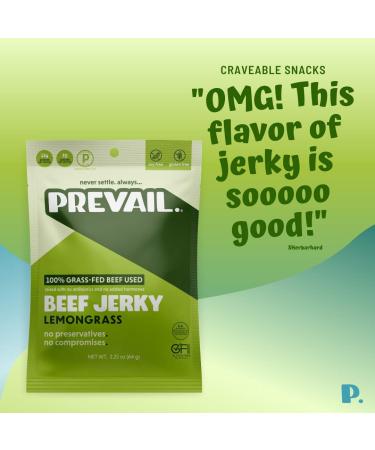 Prevail Grass Fed Beef Jerky 3 Pack | Low Sodium, Keto, Paleo | 12g Protein, Soy & Gluten-Free - Buy Online on GoSupps.com