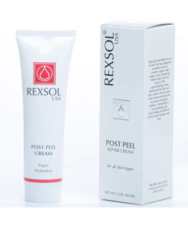 REXSOL Post Peel Cream | Advanced Formula Provides Antioxidant benefits | For Skin Undergoes Cosmetic/Laser Surgery Laser Resurfacing Hair Removal & Chemical Peels | 60 ml / 2 fl oz