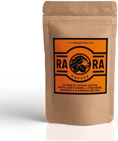 RARA COFFEE Ultimate Focus Coffee - 50g - Arabica Instant Coffee blend with Lion's Mane L-Theanine Rhodiola & Ginkgo Biloba (20 servings) - Buy Online on GoSupps.com