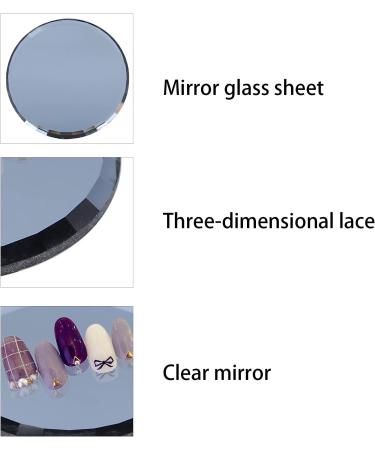 Luroze Nail Art Pallets & Mirrors - 7.1cm Color Mixing Glass Display Tools for Women & Girls | Black Makeup Plates & Photography Props - Buy Online on GoSupps.com