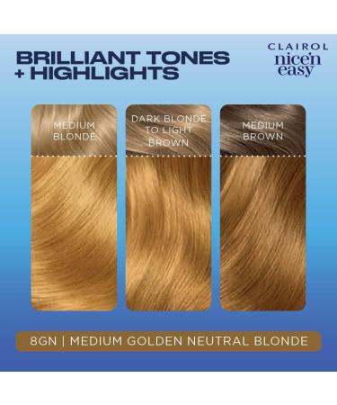 Clairol Nice'n Easy Cr me 8GN Medium Golden Neutral Blonde - Oil Infused Permanent Hair Dye - Buy Online on GoSupps.com