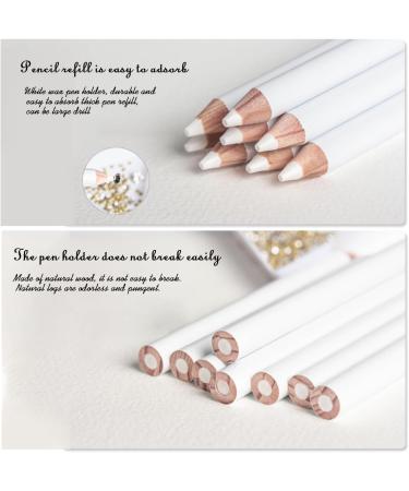 Miaija 2 Pieces White Nail Pencil Nail Whitening Pencils French Art Manicure Pen DIY Dot Line Pattern Nail Art Supplies - Buy Online on GoSupps.com