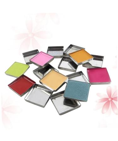 FOMIYES 56pcs Metal Pans for Eyeshadow Empty Eyeshadow Tin Pan Aluminum Plate Tin Pot Iron Plate medium Silver