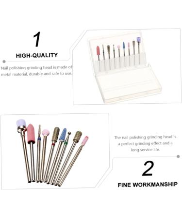 minkissy Nail Set Acrylic Nail Drill Bits Nail File Acrylic Nails Drill Bit Cuticle Drill Bits Diamond Drill Bits Professional Nail Drill Nail Grinding Head Earphone Manicure Metal - Buy Online on GoSupps.com