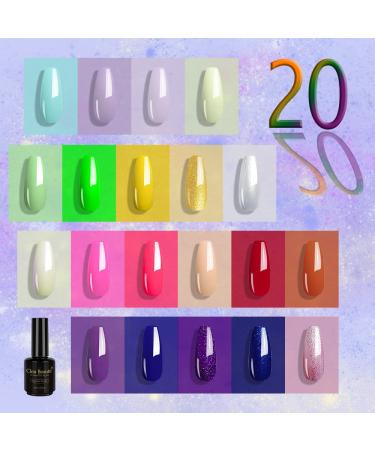 Clou Beaute 20pcs Gel Nail Polish Set | Soak Off UV LED Art Varnish Gift Box | Pack of 5ml Beginner Gel Polish Set - S22-13 - Buy Online on GoSupps.com