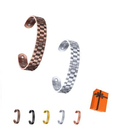Prostapower Magnetic Copper Band Ellorea Magnetic Copper Prostate Band Magnetic Copper Bracelets for Men Adjustable Copper Bracelet (2pc-u one Size) 2pc-u One Size