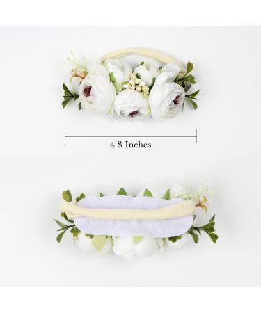 Hoolchean Baby Girls Soft Tutu Skirt and Flower Headband Set | 6-12 Months White - Buy Online on GoSupps.com
