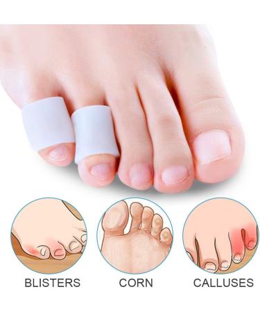 Sumiwish 10x Toe Protectors - Silicone Toe Caps for Men & Women - Pain Relief & Protection for Smaller Toes - White - Buy Online on GoSupps.com