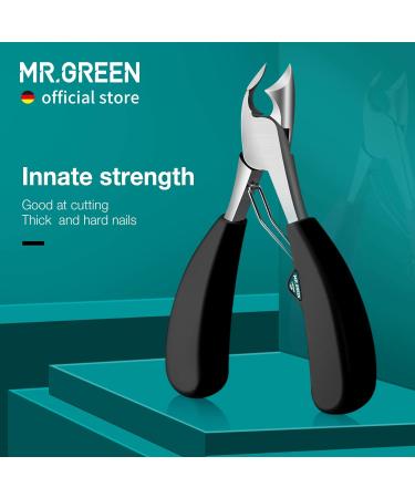 MR.GREEN Toenail Clipper Stainless Steel Ingrown Nail Cutter Good at Cutting Thick and Hard Nails Pedicure Tools (Black+Nail Remover) - Buy Online on GoSupps.com