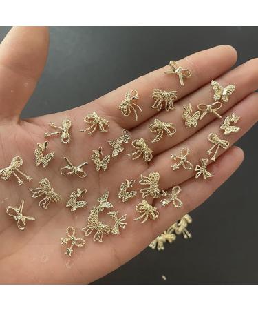 50 Piece 3D Gold Bow & Butterfly Nail Charms - Premium Alloy Nail Art Decor for Stunning Nail Designs - Buy Online on GoSupps.com