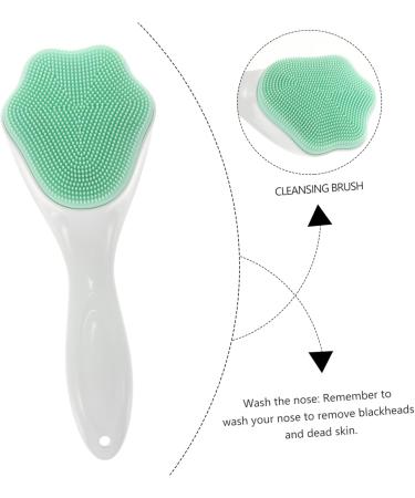 POPETPOP Face Brush Oil Cleanser for Face Facial Cleansing Brush Hard Skin Face Brush Face Cleansing Brush Face Cleaning Brush Silica Handheld Brush Green 15.3x5.2cm - Buy Online on GoSupps.com
