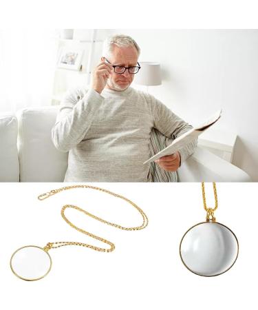 Necklace Magnifying Glass 5X Reading Magnifying Reader | Portable Magnifying Glass Stylish Magnifying Reader for Book Newspapers Reading Gold - Buy Online on GoSupps.com