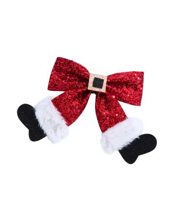 XNHIU Christmas Hair Clip Sparkly Glitter Sequin Hair Bows Clips Cute Shiny Sequins Barrettes Christmas Party Dress Decor Accessories for Girls Women