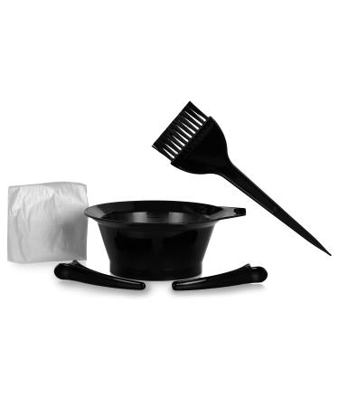Conair Pro DIY Home Haircoloring Full 8 Pieces tool Kit Gloves Shower cap Ear covers Sectioning Clips Tinting Brush And Bowl for All Hair Types- Lengths (60474WC-4CT) Black