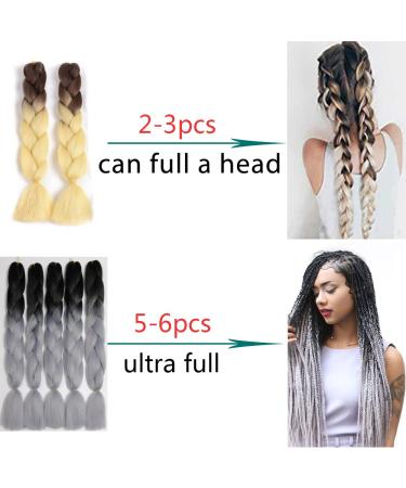 Shop Showjarlly Kanecalon Hair Braids - Ombre Jumbo 24 Extensions in Purple/Navy Blue/Light Violet (3 Pack) - International Shipping Available - Buy Online on GoSupps.com