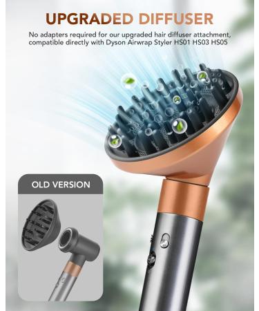 Upgrade Your Styling: Dyson Airwrap Diffuser Nozzle Attachment - Compatible with HS05 HS03 HS01 in Rich Copper - Buy Online on GoSupps.com