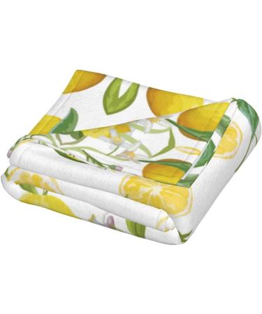 HAHAFU Fresh Tropical Lemons Throw Blanket | Warm Absorbent Picnic Blanket for Bed & Couch - Perfect for All Seasons - Buy Online on GoSupps.com