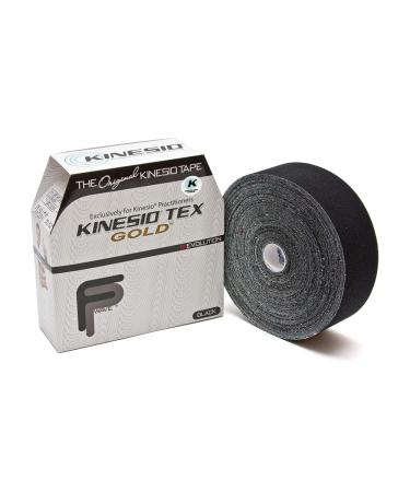 Kinesio Taping - Elastic Therapeutic Athletic Tape Tex Gold FP - Bulk Roll - Black   2 in. x 103 ft
