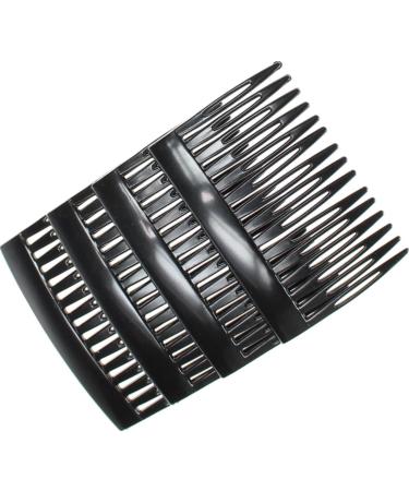4 Pack of 7cm Plain French Side Hair Combs Slides Grips Clips Hair Accessories for Women Girls by Glitz4Girlz (Black) - Buy Online on GoSupps.com