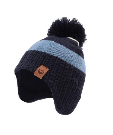 XIAOHAWANG Striped Winter Baby Beanie Knitted Hat Boys Girls Toddler Kids Warm Children Classic Beanie Hats 2-4 Years Sky Blue Hat - Buy Online on GoSupps.com